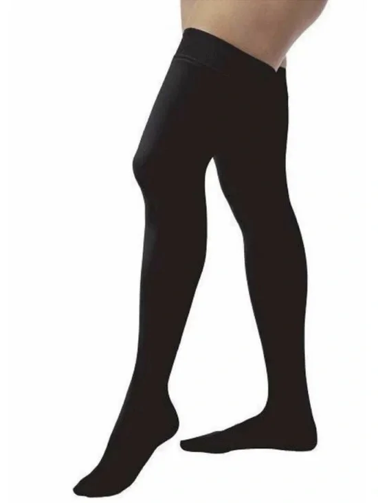 Duo med L & Jobst XL black thigh high, compression flight medical stockings - Picture 2 of 14